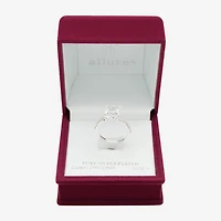 Sparkle Allure Womens Cubic Zirconia Pure Silver Over Brass Engagement Ring