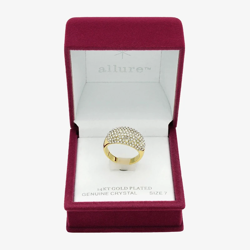 Sparkle Allure Womens Crystal 14K Gold Over Brass Cluster Cocktail Ring
