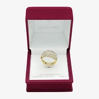 Sparkle Allure Womens Crystal 14K Gold Over Brass Cluster Cocktail Ring