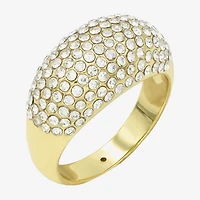 Sparkle Allure Womens Crystal 14K Gold Over Brass Cluster Cocktail Ring