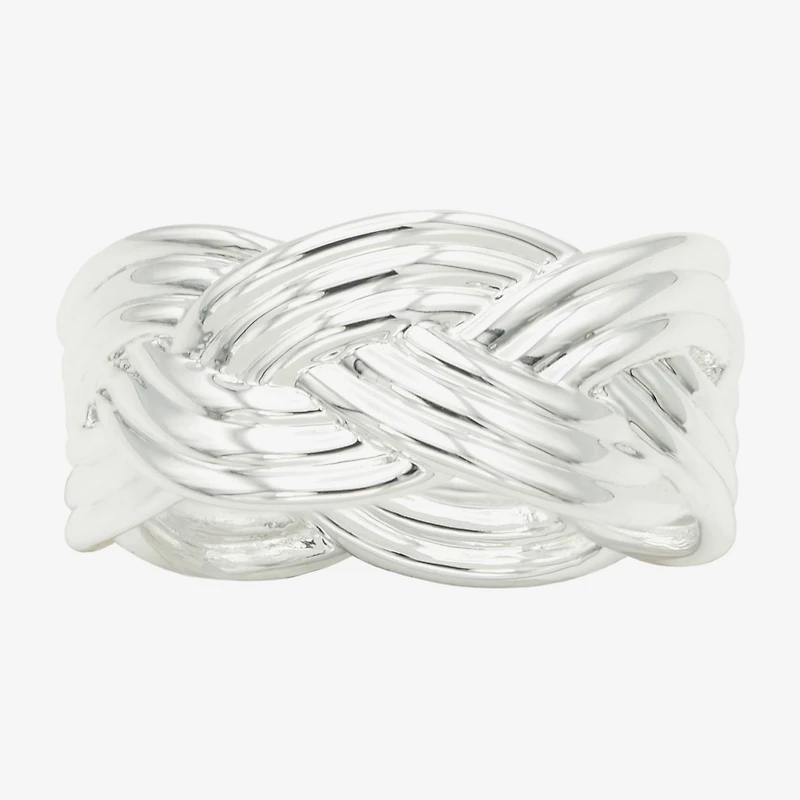 Sparkle Allure Womens 25MM Pure Silver Over Brass Crossover Band