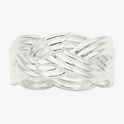 Sparkle Allure Womens 25MM Pure Silver Over Brass Crossover Band