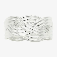 Sparkle Allure Womens 25MM Pure Silver Over Brass Crossover Band