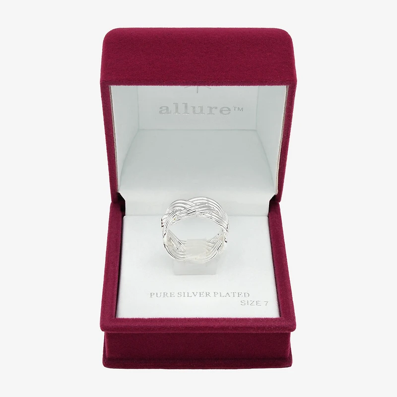Sparkle Allure Womens 25MM Pure Silver Over Brass Crossover Band