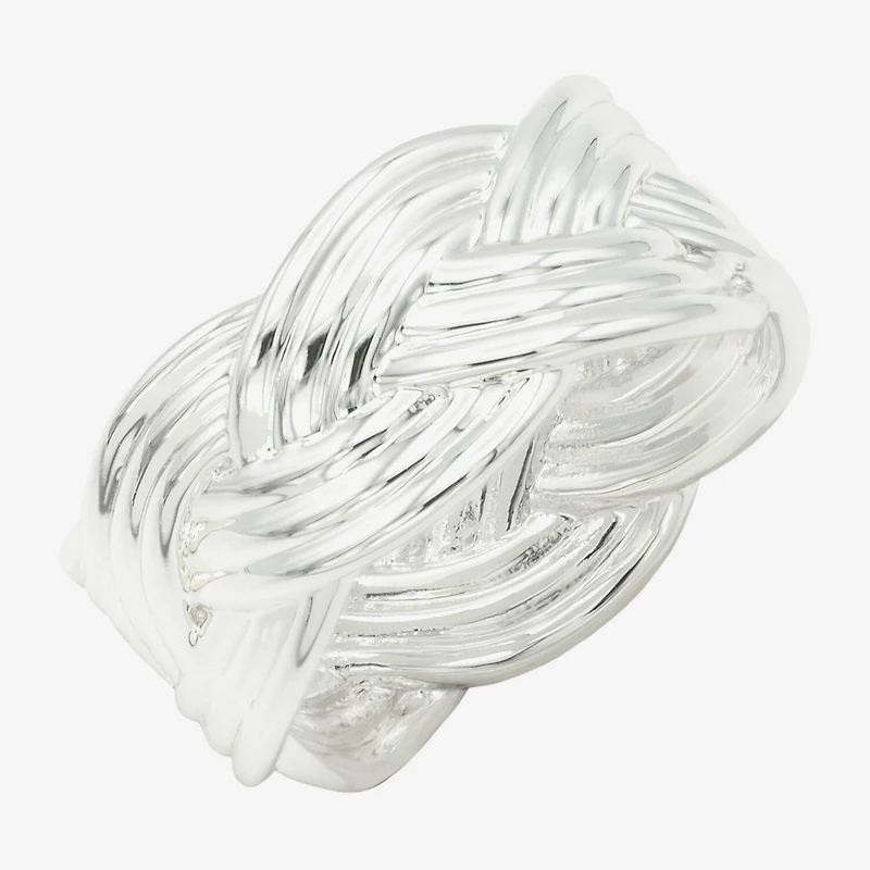 Sparkle Allure Womens 25MM Pure Silver Over Brass Crossover Band