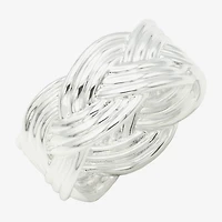 Sparkle Allure Womens 25MM Pure Silver Over Brass Crossover Band