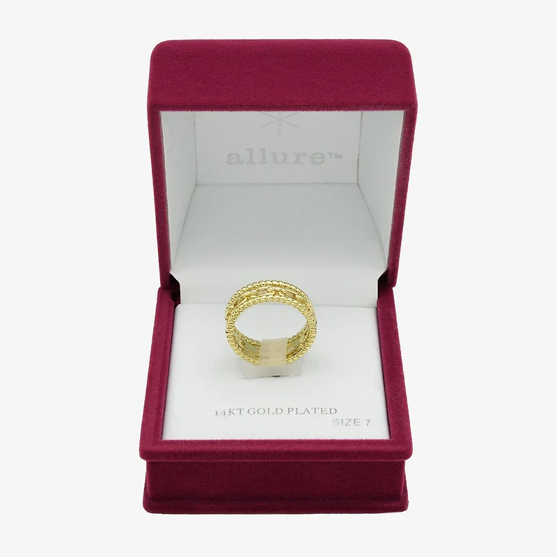 Sparkle Allure Stack Link Womens 7MM 14K Gold Over Brass Band