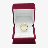 Sparkle Allure Womens Cubic Zirconia 14K Gold Over Brass Round Engagement Ring