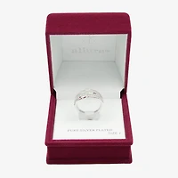 Sparkle Allure Womens 2.5MM Cubic Zirconia Pure Silver Over Brass Crossover Band