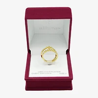 Sparkle Allure Womens Cubic Zirconia 14K Gold Over Brass Cross Ring Set
