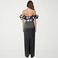 Rene by Ruiz Collection Womens Short Sleeve Evening Gown