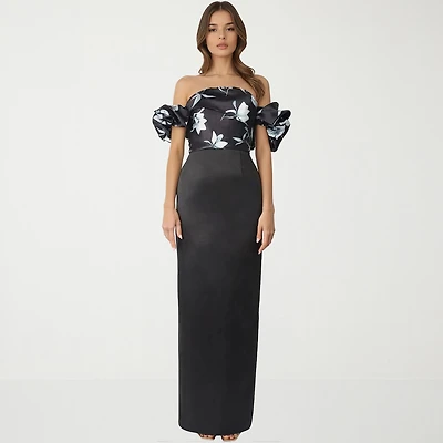 Rene by Ruiz Collection Womens Short Sleeve Evening Gown