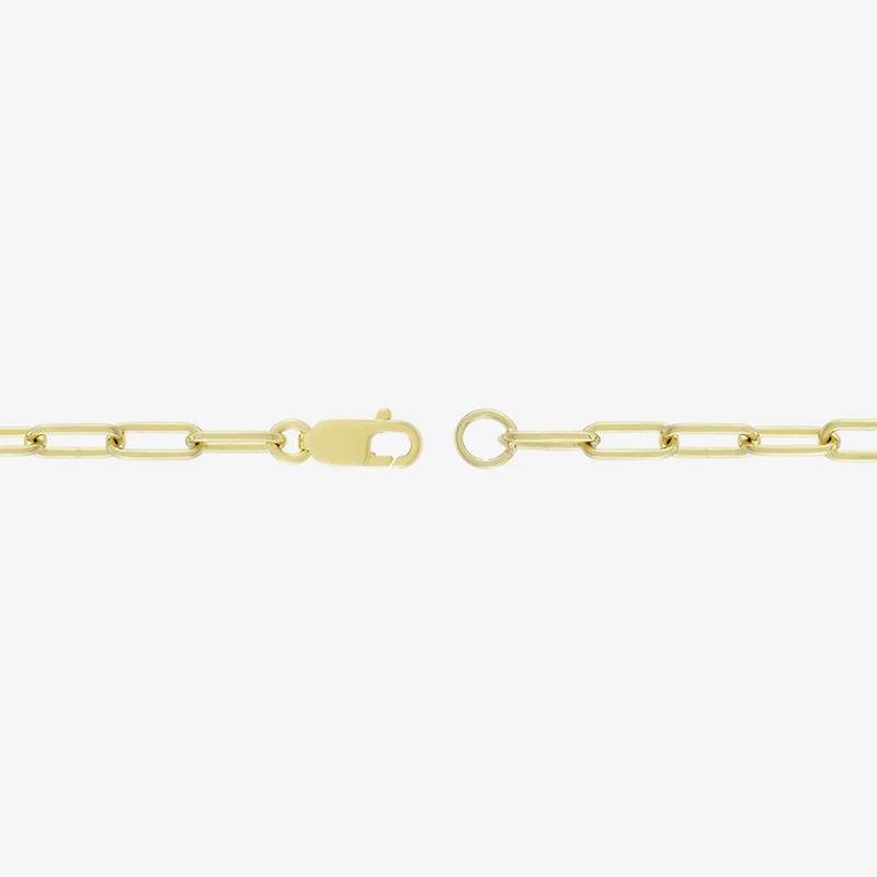 Womens 14K Gold Over Silver 7.25 Inch Solid Link Chain Bracelet