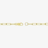 Womens 14K Gold Over Silver 7.25 Inch Solid Link Chain Bracelet
