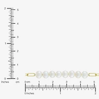Womens 14K Gold Over Silver 7.25 Inch Solid Link Chain Bracelet