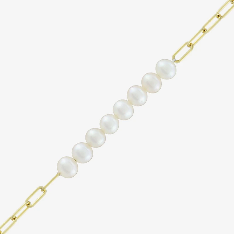 Womens 14K Gold Over Silver 7.25 Inch Solid Link Chain Bracelet