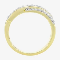 (H-I / Si1) Womens 3.5MM 3/8 CT. T.W. Lab Grown White Diamond 14K Gold Over Silver Band