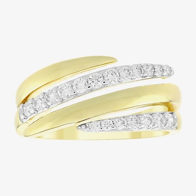 (H-I / Si1) Womens 3.5MM 3/8 CT. T.W. Lab Grown White Diamond 14K Gold Over Silver Band