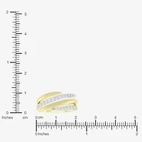 (H-I / Si1) Womens 3.5MM 3/8 CT. T.W. Lab Grown White Diamond 14K Gold Over Silver Band