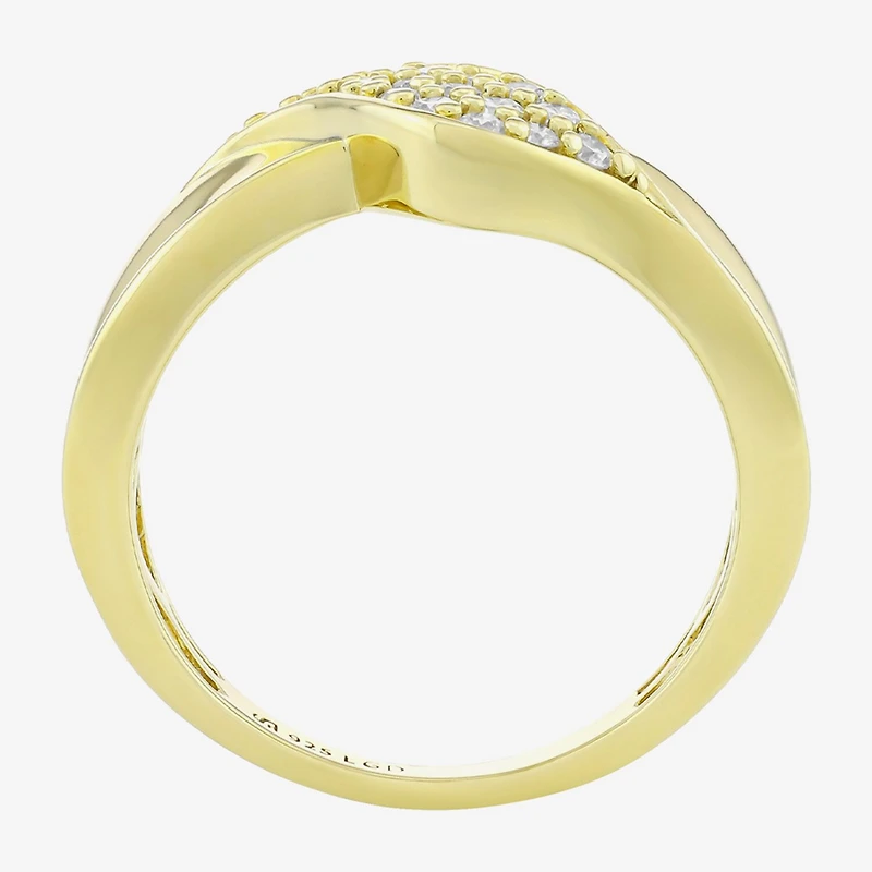 (H-I / Si1) Womens 2MM 1/4 CT. T.W. Lab Grown White Diamond 14K Gold Over Silver Band