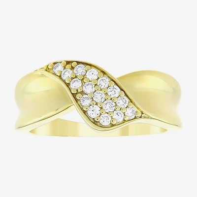 (H-I / Si1) Womens 2MM 1/4 CT. T.W. Lab Grown White Diamond 14K Gold Over Silver Band