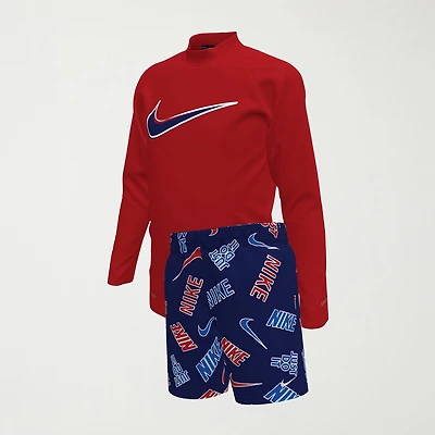 Nike Little Boys UV Protection Logo 2-pc. Rash Guard Set