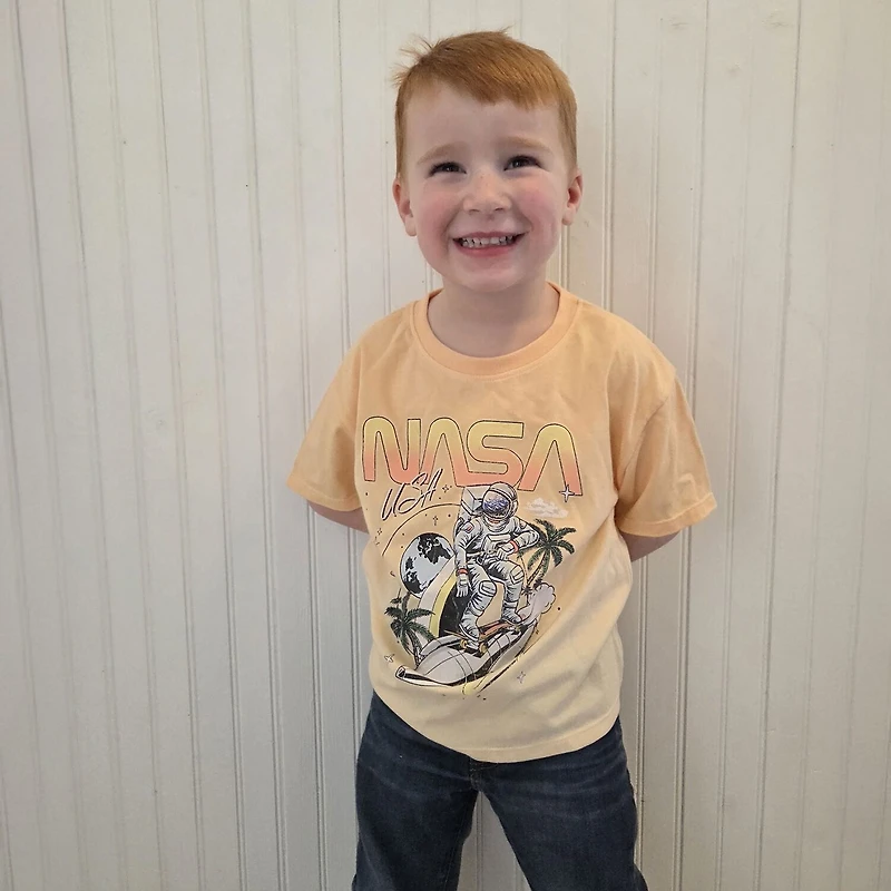 Grayson Little Toddler Boys Crew Neck Short Sleeve Relaxed Fit NASA Graphic T-Shirt