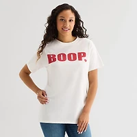 New World Womens Juniors Crew Neck Short Sleeve Regular Fit Betty Boop Graphic T-Shirt