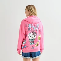 Womens Juniors Long Sleeve Hello Kitty Fleece Hoodie