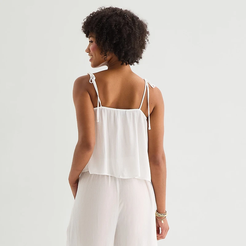 Forever 21 Womens Juniors Straight Neck Sleeveless Camisole