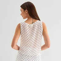 a.n.a Sheer Womens Draped Neck Sleeveless Tank Top