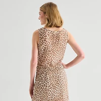 a.n.a Sheer Womens Draped Neck Sleeveless Tank Top