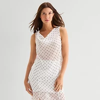 a.n.a Sheer Womens Draped Neck Sleeveless Tank Top