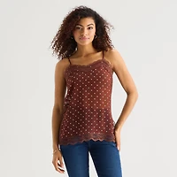 a.n.a Sheer Womens Sweetheart Neck Sleeveless Lace Trim Camisole