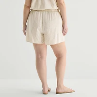 a.n.a Womens Plus Pull-On Short