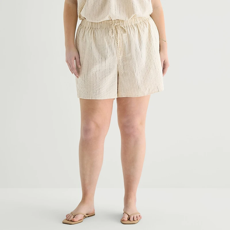 a.n.a Womens Plus Pull-On Short