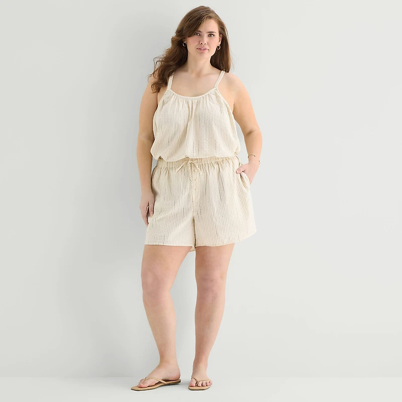 a.n.a Womens Plus Pull-On Short
