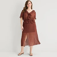 a.n.a Womens Plus Midi Pencil Skirt