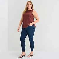 a.n.a Womens Plus Round Neck Sleeveless Tank Top