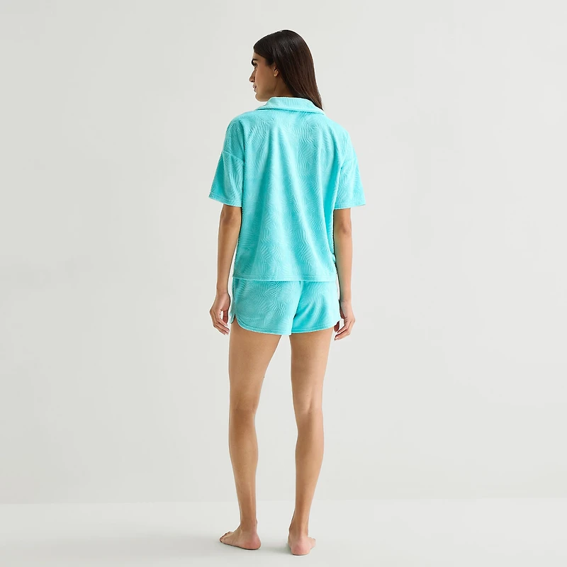 Sleep Chic Womens Short Sleeve Pajama Set