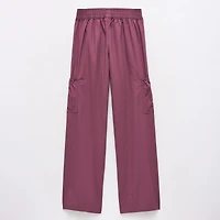 Thereabouts Little & Big Kid Girls Mid Rise Wide Leg Cargo Pant