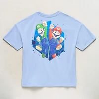 Little & Big Kid Boys Crew Neck Short Sleeve Oversized Luigi Super Mario Graphic T-Shirt