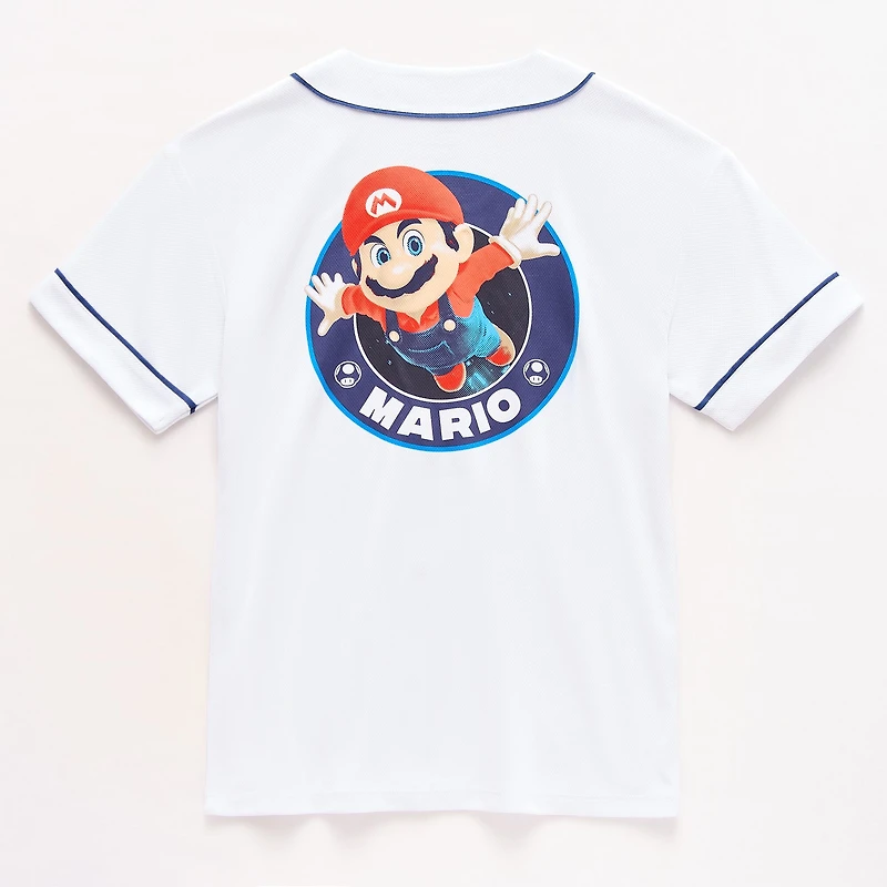 Little & Big Kid Boys V Neck Super Mario Yoshi Short Sleeve Jersey