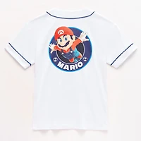 Little & Big Kid Boys V Neck Super Mario Yoshi Short Sleeve Jersey