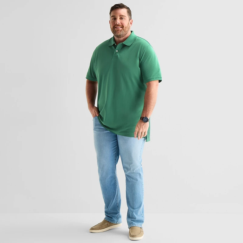 St. John's Bay Premium Stretch Big and Tall Mens Classic Fit Short Sleeve Polo Shirt