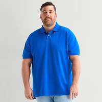 St. John's Bay Premium Stretch Big and Tall Mens Classic Fit Short Sleeve Polo Shirt