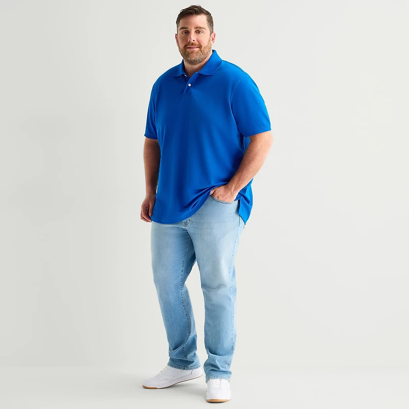 St. John's Bay Premium Stretch Big and Tall Mens Classic Fit Short Sleeve Polo Shirt
