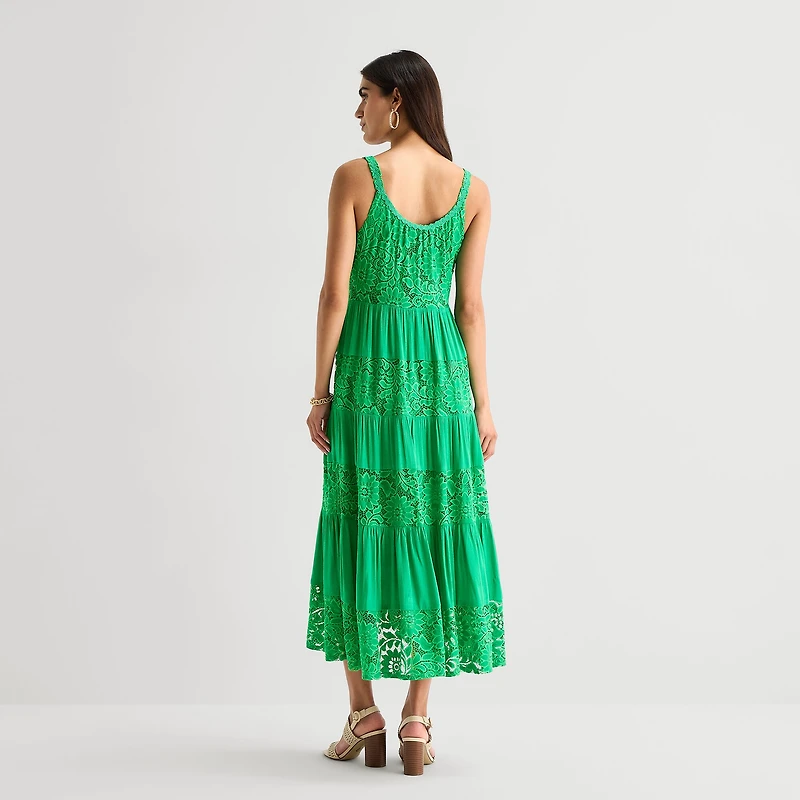 Isabel & Nina Womens Midi Scoop Neck Sleeveless Maxi Dress