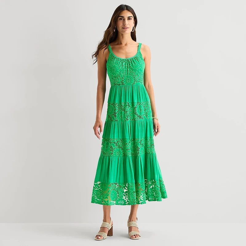 Isabel & Nina Womens Midi Scoop Neck Sleeveless Maxi Dress