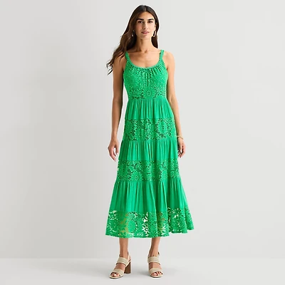 Isabel & Nina Womens Midi Scoop Neck Sleeveless Maxi Dress